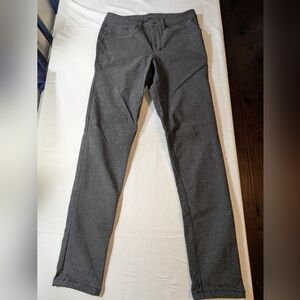 lululemon ABC Tech Canvas Slim Fit  5 Pocket Pant In Heathered Black